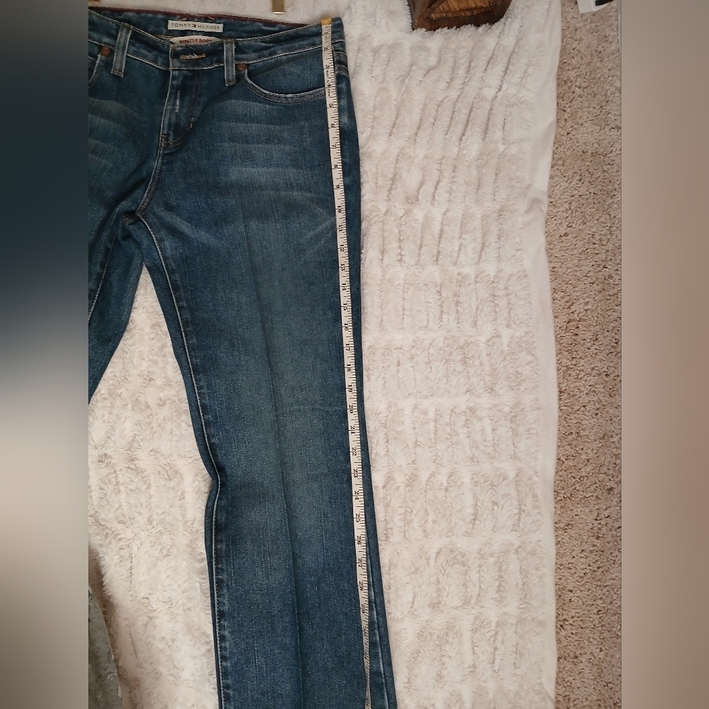 Tommy Hilfiger Blue Flare Wide Leg Jeans - Picture 6 of 10
